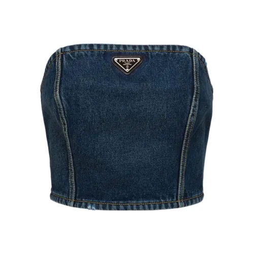 PRADA Синие Женские Топы без бретелек