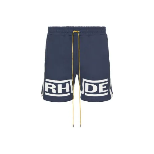RHUDE Мужские Повседневные Шорты Морского Синего Цвета