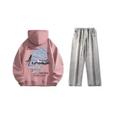 Set (Пыльно-розовый Стандартный выпуск + Светло-синие джинсы)