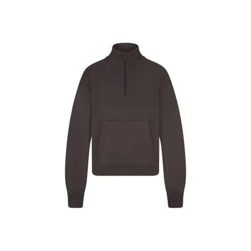 SKIMS SS24 Summer Collection FRENCH TERRY SHRUNKEN Полузастежка Толстовка Женские Железо Железо