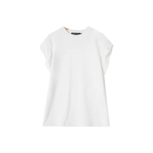 SOON FLOWER Летняя футболка с оборванными рукавами женская белая