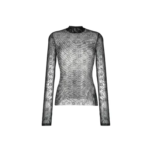 Marine Serre Черные Женские Рубашки T