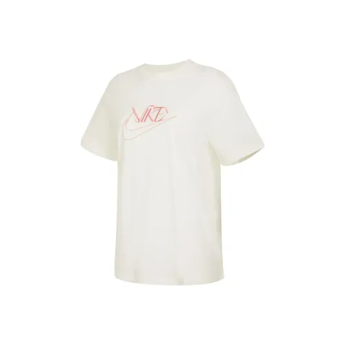 Nike Рукав с оборванным плечом T-рубашка Женская Экрю