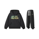 Комплект одежды (Черный свитшот + Черные штаны)