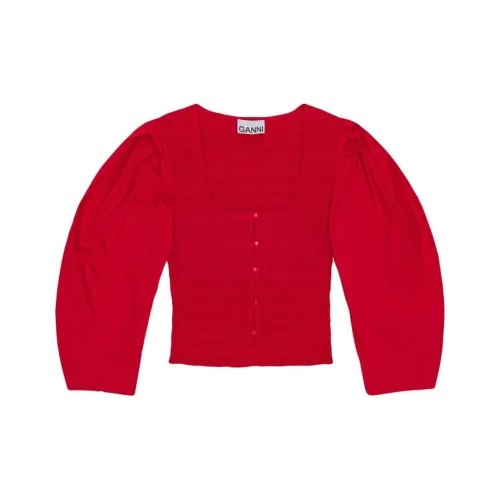 GANNI Женские Рубашки Красного Цвета