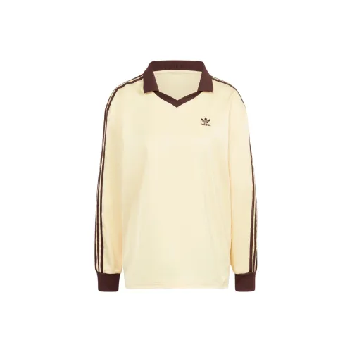 Adidas Originals 3 Stripes SATIN Рукав Tee Рукав с оборванным плечом T Рубашка Женская Желтая