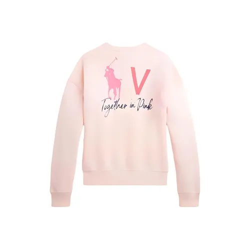 Polo Ralph Lauren Розовый Пони Любовь Флис Толстовка Свитер Женские Розовый