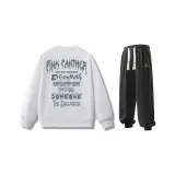 Комплект одежды (Белый свитшот + Черные штаны)