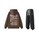 Set (Coffee Sweatshirt + Black Training Pants)  
Комплект (Кофейный Свитшот + Черные Спортивные Штаны)