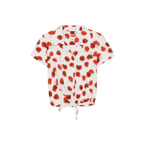 KENZO Poppy Flower Series Белые Женские Рубашки