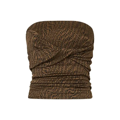 FENDI FW21 Без бретелей Топ Женский Коричневый