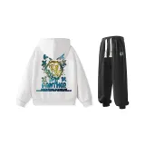 Комплект одежды (Белый свитшот + Черные штаны)