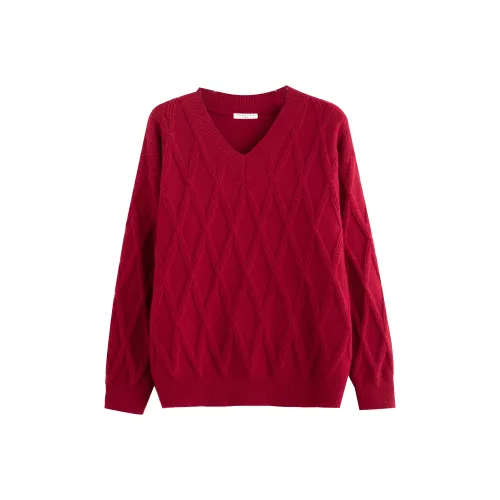 Tonlion Свитер Женский Темно-Красный