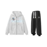 Комплект одежды (Белый свитшот + Черные спортивные штаны)