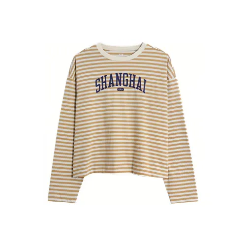 GAP Хаки Полосы Женские Футболки