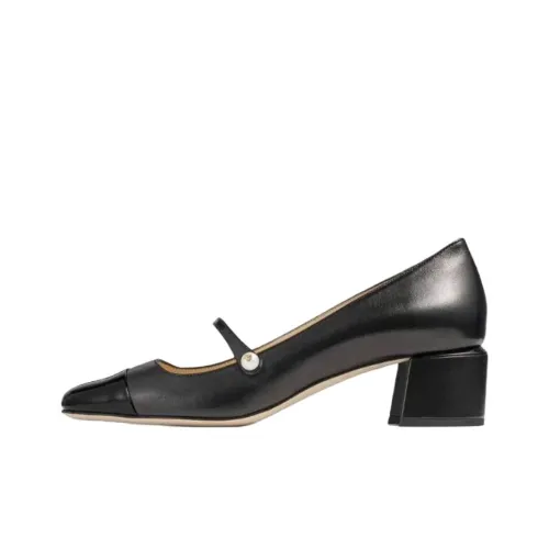 Jimmy Choo Elisa Грубый каблук Туфли Мэри Джейн 4,5 см Женские Черные