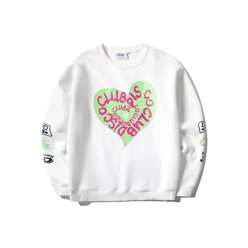 ASW ONLINE Круглый вырез Свободный крой Толстовка Зимний Унисекс