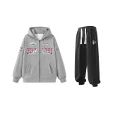 Комплект одежды (Серый свитшот + Черные спортивные штаны)