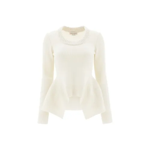 Alexander McQueen Экрю Женские Кашемировые Свитеры