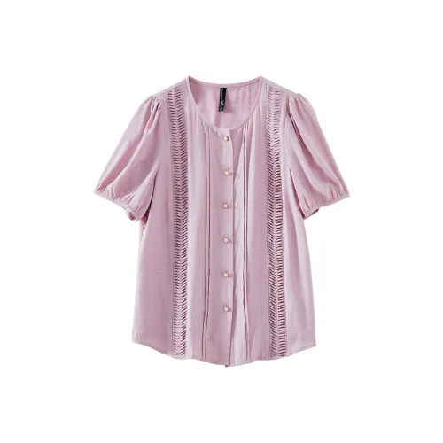 OUNIXUE Рубашка Женская Розовая Фиолетовая
