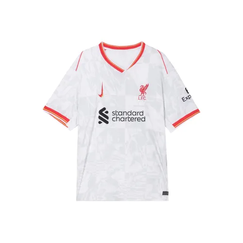 Nike LiverpoolFC Dri Fit Футбол Джерси Мужской Белый Pure Платина Черный Глобальный Красный