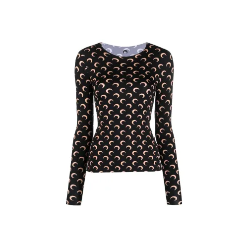 Marine Serre Черные Женские Рубашки T