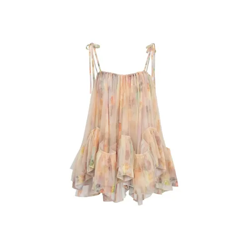 SKYA Топ на бретелях Женский Темно-циановый Розовый