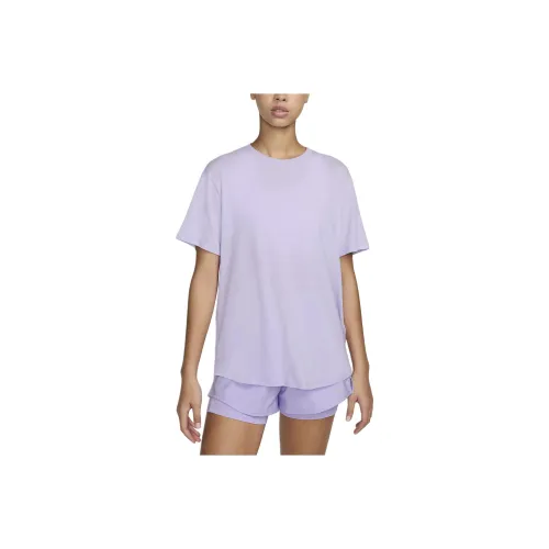Nike Рукав с оборванным плечом T-рубашка Женская Фиолетовая