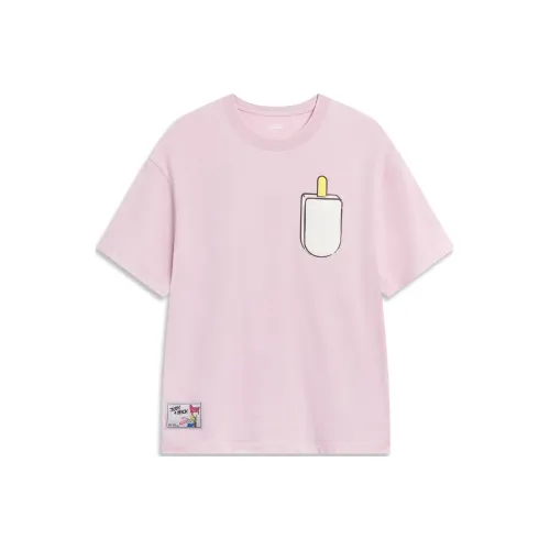 LiNing x Disney Sports Trend Series Рукав с оборками T-рубашка Женская Мягкий песочный Розовый