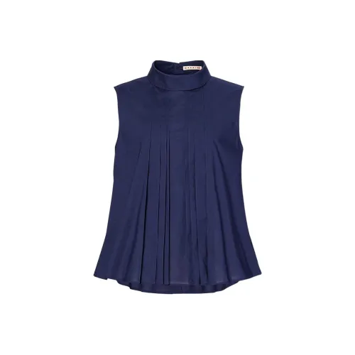 UNIQLO MARNI Co Брендинг Темно-синие Женские Рубашки