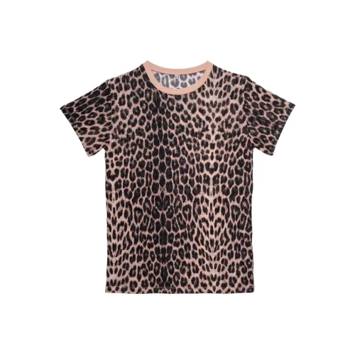 Baserange SS24 Tee Рубашка Бамбук Лиоцелл Стандартная Цена T Рубашка Женская Леопард Леопард с принтом