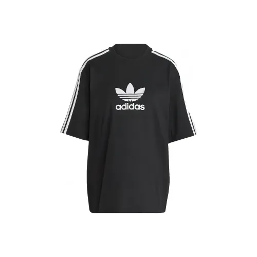 Adidas Originals Т-рубашка с рукавом-трубой женская черная