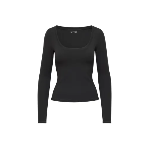 ARITZIA Golden Масло Essential Scoopneck Длинный рукав Т Рубашка Женская