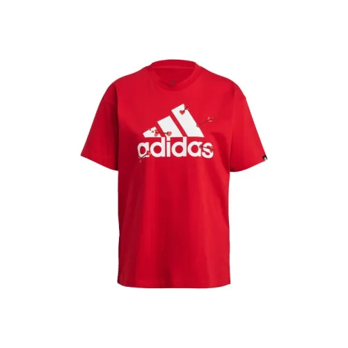Adidas SS24 Комплект с короткими рукавами T-рубашка Женская Красная