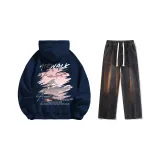 Set (Dark Blue Fleece-Lined + Black Jeans)  
Комплект (Темно-синий с флисовой подкладкой + Черные джинсы)