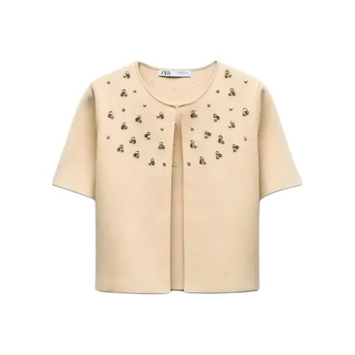 ZARA Ванильный Женские Трикотаж