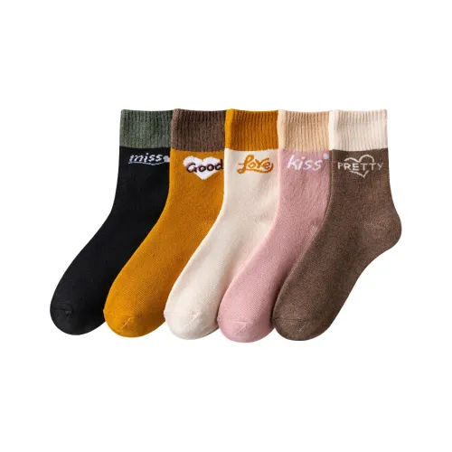 H YXIANG Носки Crew Женские 5 пар смешанные цвета