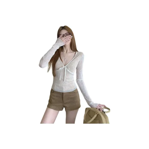 The Temptation Of The Muse Рукав с спущенным плечом T-рубашка Женская Абрикос