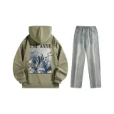 Комплект одежды (Топ в цвете моховый зеленый + Штаны в цвете грязно-желтый)