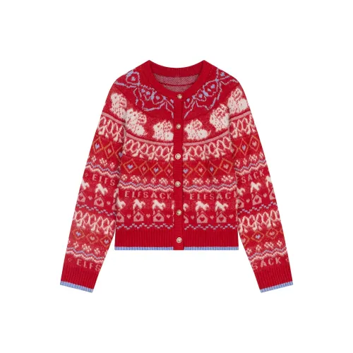 ELF SACK Свитер Женские Многоцветный Кролик Красный