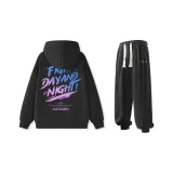 Комплект одежды (Черный свитшот + Черные спортивные штаны)