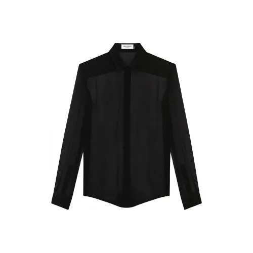 SAINT LAURENT Шифон Рубашка Женская Черная