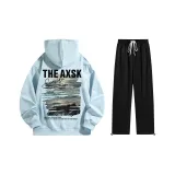 Комплект одежды (Ледниково-синий топ + черные штаны)