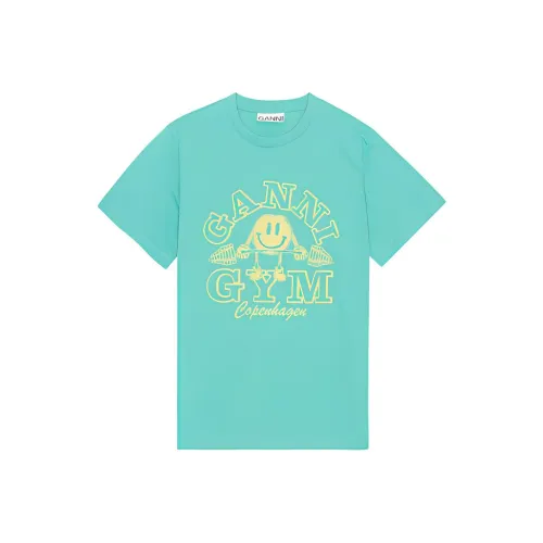 Ganni SS23 Vacation Shop Series Озерно-голубой Женские Т-рубашки