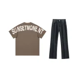 Топ цвета тауп + черные штаны