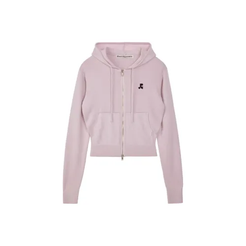 Rest Recreation KNIT Hooded ZIP Sweater Women's Pink Pink