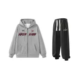 Комплект одежды (Серый свитшот + Черные спортивные штаны)