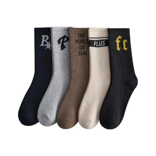 H YXIANG Носки Crew Мужские 5 пар смешанные цвета