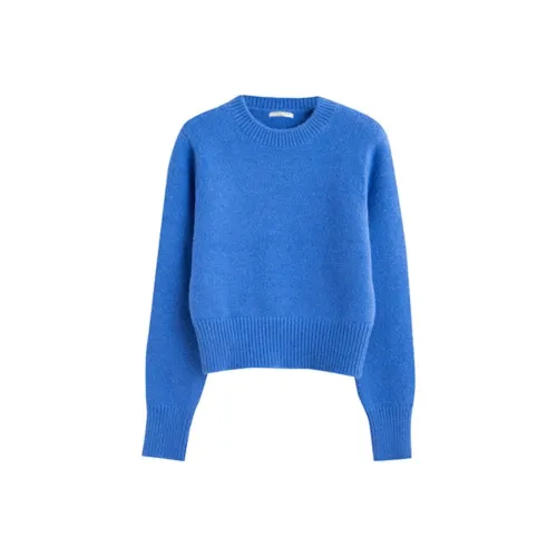 Tonlion Свитер Женский Винтаж Синий