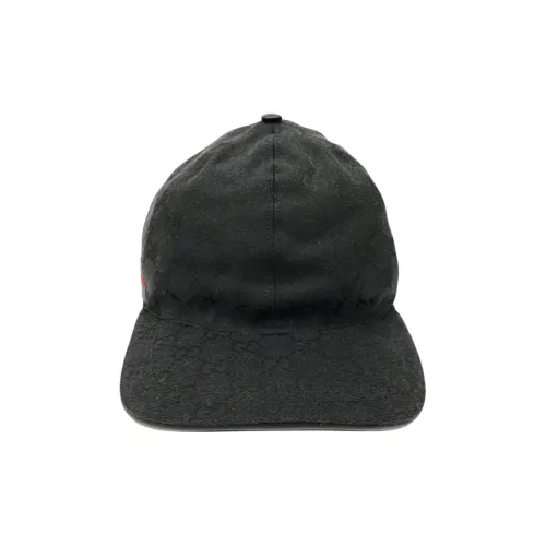 GUCCI Телячья кожа Полиэстер Хлопок Полиамид Холст Кепки Женские Черный